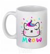 Ceramic mug Meow cat White фото