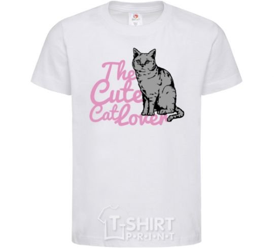 Kids T-shirt 6834 The cute catlover White фото