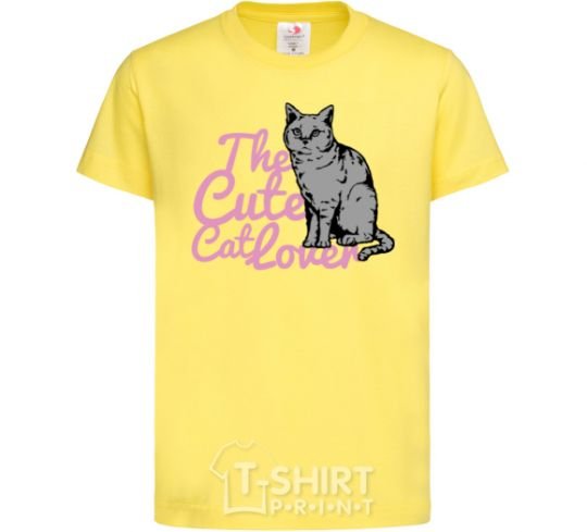 Kids T-shirt 6834 The cute catlover cornsilk фото