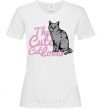 Women's T-shirt 6834 The cute catlover White фото