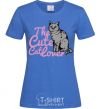 Women's T-shirt 6834 The cute catlover royal-blue фото