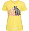 Women's T-shirt 6834 The cute catlover cornsilk фото