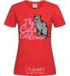 Women's T-shirt 6834 The cute catlover red фото