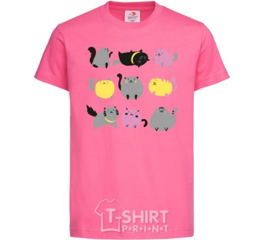 Детская футболка Котики Ярко-розовый фото
