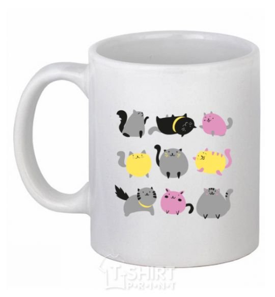 Ceramic mug Kitties White фото