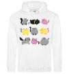 Men`s hoodie Kitties White фото