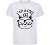 Kids T-shirt I am a cool cat White фото