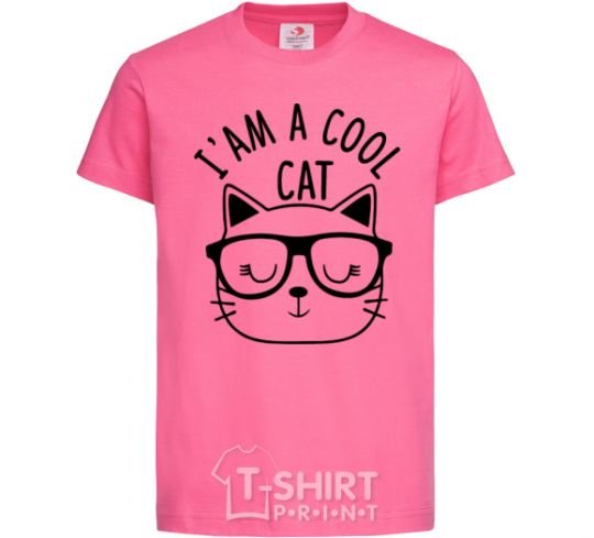 Kids T-shirt I am a cool cat heliconia фото