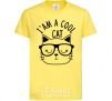 Kids T-shirt I am a cool cat cornsilk фото
