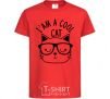 Kids T-shirt I am a cool cat red фото