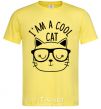 Мужская футболка I am a cool cat Лимонный фото