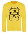 Sweatshirt I am a cool cat yellow фото