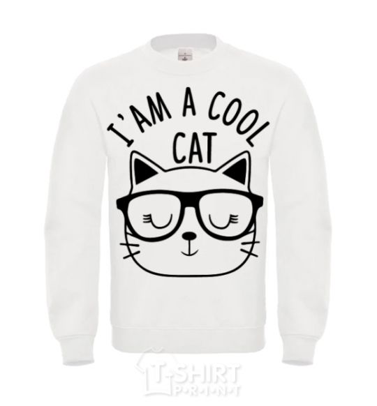 Свитшот I am a cool cat Белый фото