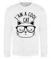 Свитшот I am a cool cat Белый фото