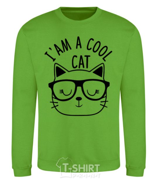 Sweatshirt I am a cool cat orchid-green фото