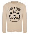 Sweatshirt I am a cool cat sand фото