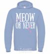 Men`s hoodie Meow or never sky-blue фото