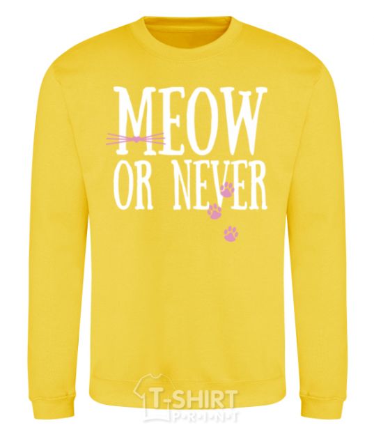 Sweatshirt Meow or never yellow фото
