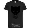 Kids T-shirt Black black cat black фото