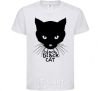 Kids T-shirt Black black cat White фото