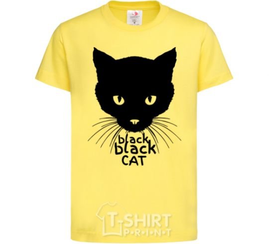 Kids T-shirt Black black cat cornsilk фото