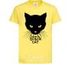 Kids T-shirt Black black cat cornsilk фото