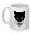 Чашка керамическая Black black cat Белый фото