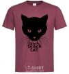 Мужская футболка Black black cat Бордовый фото
