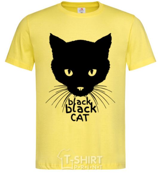 Мужская футболка Black black cat Лимонный фото