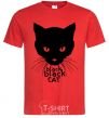 Мужская футболка Black black cat Красный фото