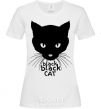 Женская футболка Black black cat Белый фото