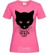 Женская футболка Black black cat Ярко-розовый фото