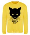 Sweatshirt Black black cat yellow фото