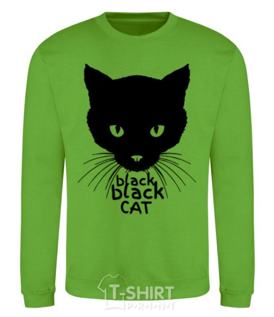 Sweatshirt Black black cat orchid-green фото