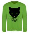 Sweatshirt Black black cat orchid-green фото