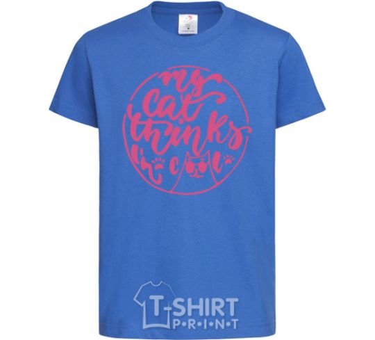 Kids T-shirt My cat thinks i'm cool royal-blue фото