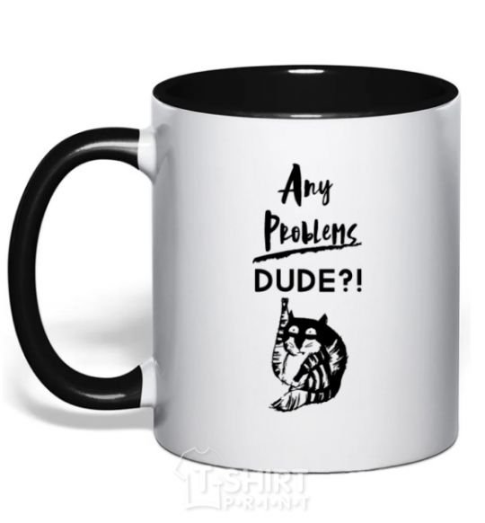 Mug with a colored handle Any problems dude black фото