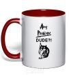 Mug with a colored handle Any problems dude red фото