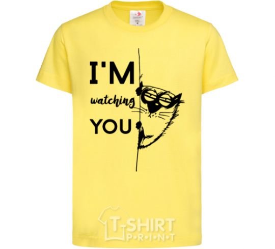 Kids T-shirt I'm watching you cornsilk фото