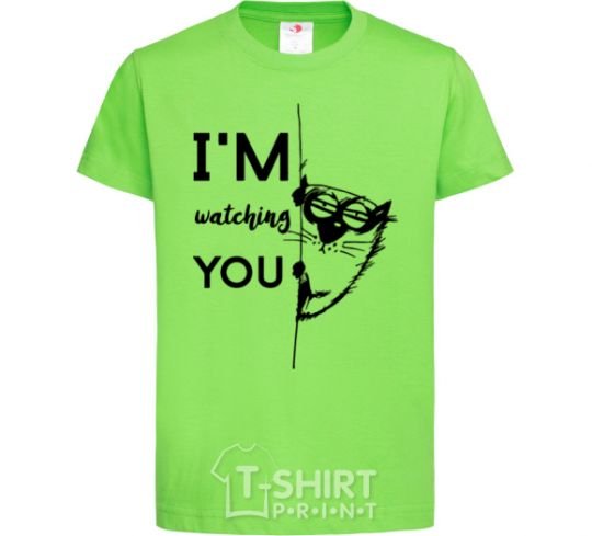 Kids T-shirt I'm watching you orchid-green фото