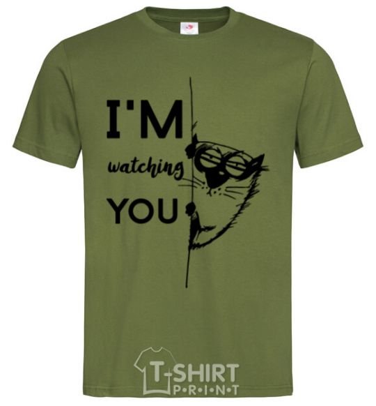 Men's T-Shirt I'm watching you millennial-khaki фото