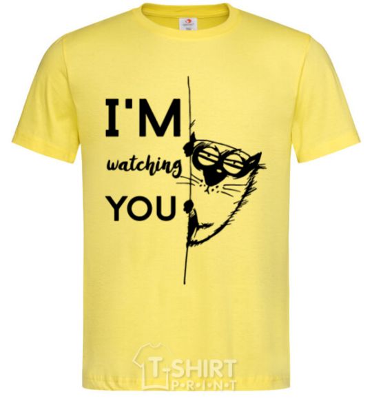 Men's T-Shirt I'm watching you cornsilk фото