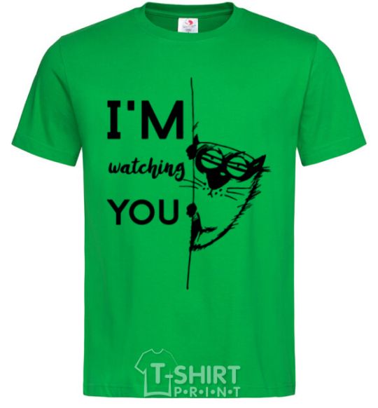 Men's T-Shirt I'm watching you kelly-green фото