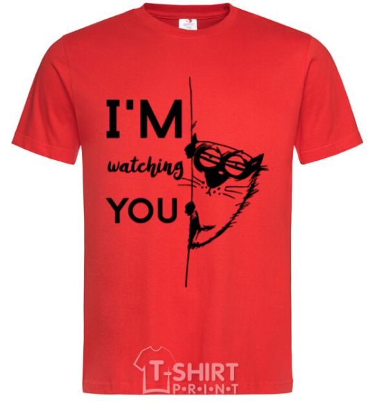 Men's T-Shirt I'm watching you red фото