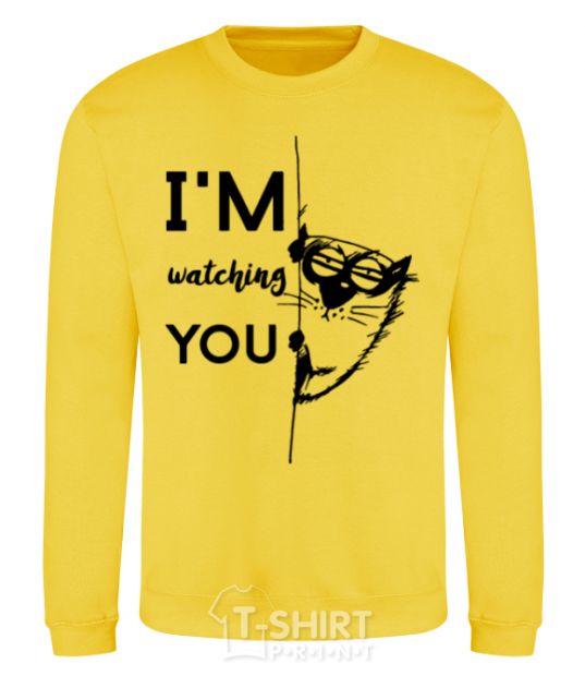 Sweatshirt I'm watching you yellow фото