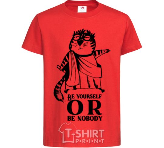 Kids T-shirt Be yourself or be nobody red фото