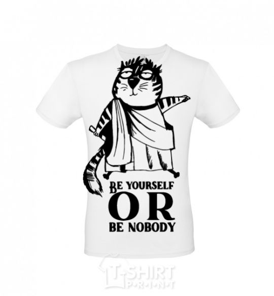 Мужская футболка Be yourself or be nobody Белый фото