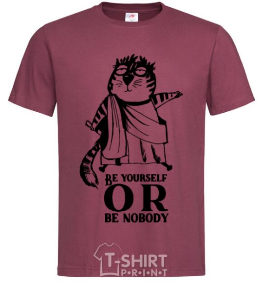 Men's T-Shirt Be yourself or be nobody burgundy фото