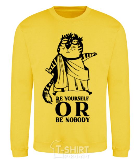 Sweatshirt Be yourself or be nobody yellow фото