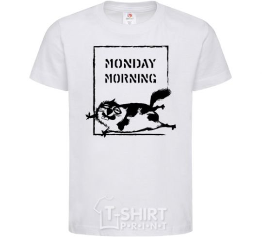Kids T-shirt Monday morning White фото